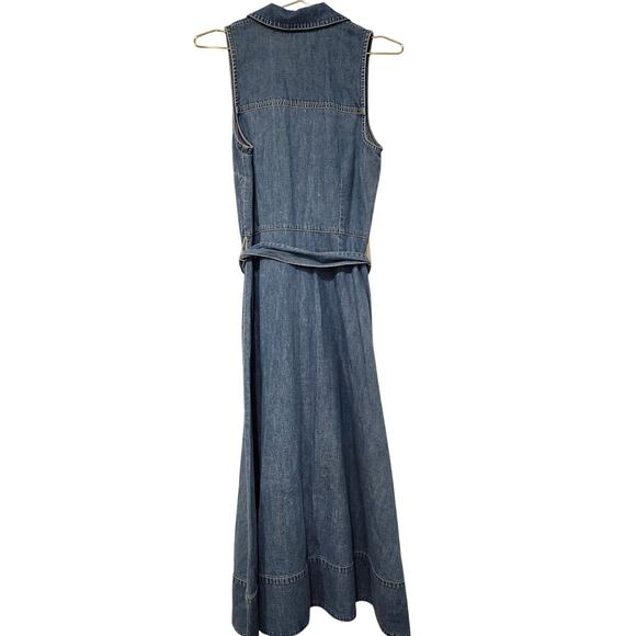 Veronica Beard button front denim shirt midi dress size 4 - Picture 4 of 6
